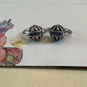 Chamilia Blaze Tanzanite 929 Silver Swarovski Hoop Earrings